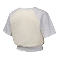 T-shirt raglan tendance pour jeunes filles des Braves d'Atlanta à motif Curve Ball
