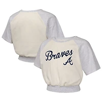 T-shirt raglan tendance pour jeunes filles des Braves d'Atlanta à motif Curve Ball