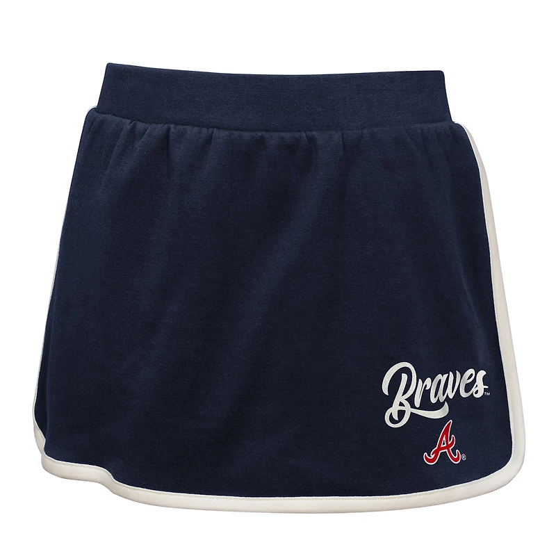 Ensemble polo et jupe-short Johnny pour filles de la marine Atlanta Braves Base Trainer
