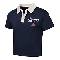 Girls Youth Navy Atlanta Braves Base Trainer Johnny Polo and Skort Set
