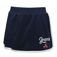 Ensemble polo et jupe-short Johnny pour filles de la marine Atlanta Braves Base Trainer