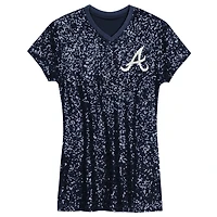 Robe à sequins bleu marine Atlanta Braves pour jeunes filles
