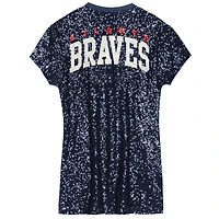Robe à sequins bleu marine Atlanta Braves pour jeunes filles