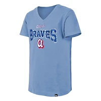T-shirt à col en V sequins réversibles New Era bleu poudré Atlanta Braves 2026 City Connect pour jeunes filles