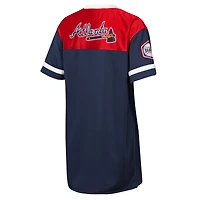 Robe t-shirt à col en V bleu marine Atlanta Braves Big League Cheer pour jeunes filles Outerstuff
