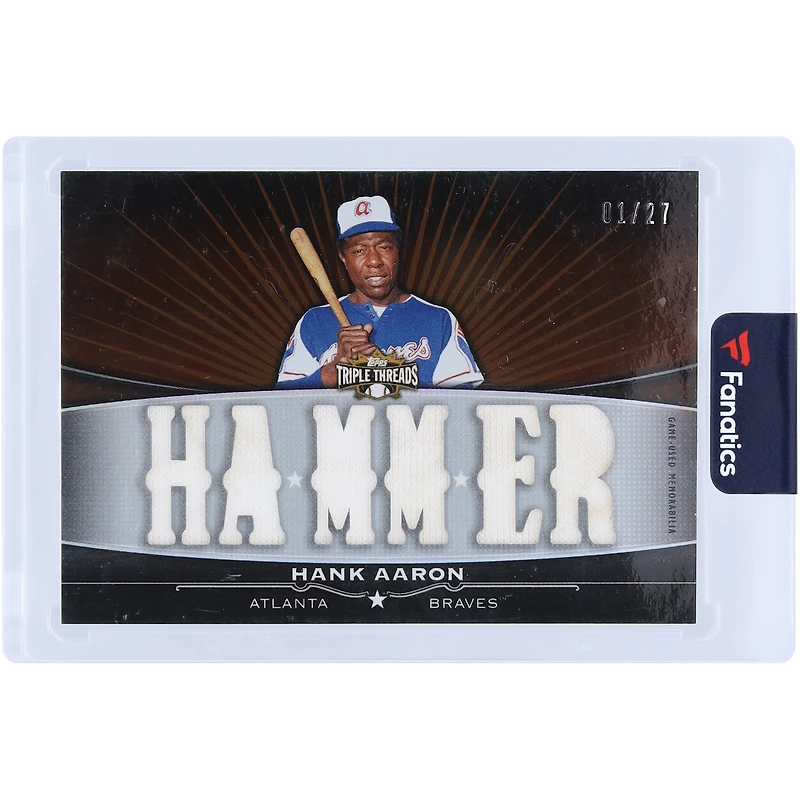 V106832 BRAVES Hank Aaron Atlanta Braves 2011 Topps Triple Threads Multi Game Used Relics #TTFR-10 #1/27 Carte Hank Aaron UNS TPP CARTES À COLLECTIONNER 45846 COLTRC CG01BB0969 #125