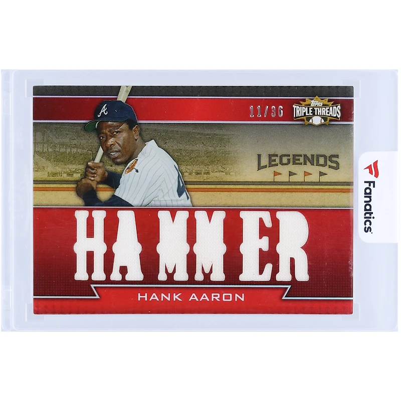 V106832 BRAVES Hank Aaron Atlanta Braves 2011 Topps Triple Threads Multi Game Used Relics #TTRL-15 # 11/36 Carte Hank Aaron UNS TPP CARTES À COLLECTIONNER 45846 COLTRC CG01BB0964 #120