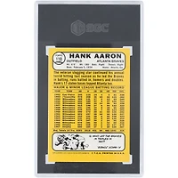 Hank Aaron Atlanta Braves Autographié 2000 Topps Réimpression Autographiée #15 SGC Authentifié 9 Carte