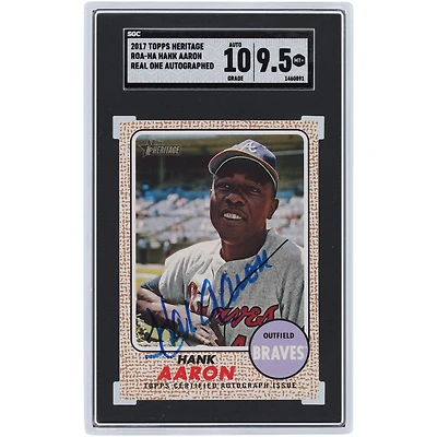 Carte autographiée 2017 Topps Heritage Real One #ROA-HA SGC authentique 9,5/10 des Braves d'Atlanta