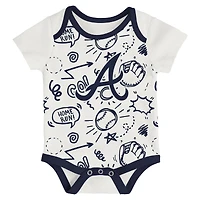 Ensemble de body trois pièces pour bébé et nouveau-né Outerstuff Atlanta Braves All Day Play