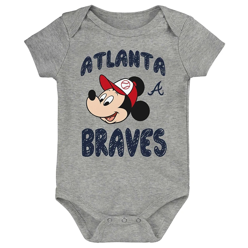 Infant Atlanta Braves Three-Pack Winning Team Bodysuit Set