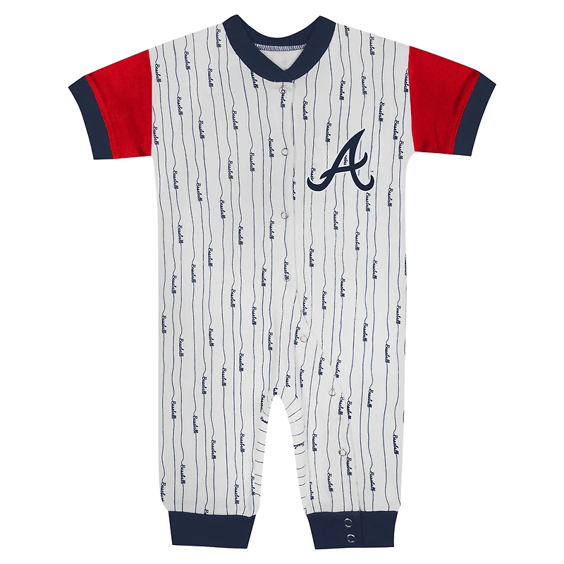 Infant Fanatics White Atlanta Braves Logo Best Series Full-Snap Jumper
