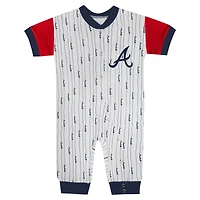 Infant Fanatics White Atlanta Braves Logo Best Series Full-Snap Jumper