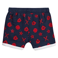 Infant  Navy Atlanta Braves On Deck 2-Piece Diaper Cover Set
