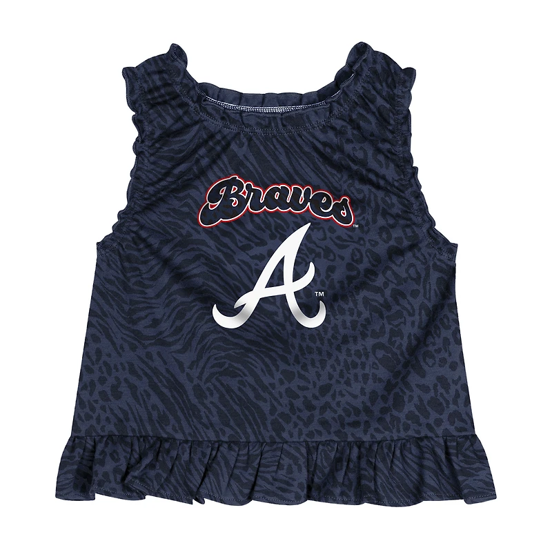 Ensemble robe et bloomer de jeu pour bébé bleu marine des Atlanta Braves