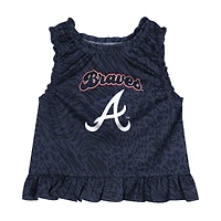 Ensemble robe et bloomer de jeu pour bébé bleu marine des Atlanta Braves