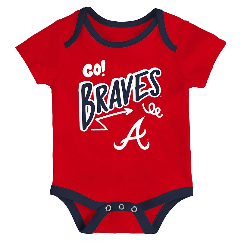 Infant Outerstuff Atlanta Braves All Day Play Three-Piece Bodysuit Set