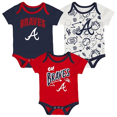 Infant Outerstuff Atlanta Braves All Day Play Three-Piece Bodysuit Set