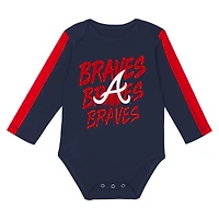 Ensemble 3 pièces pour bébé Outerstuff Atlanta Braves Double Down Body et pantalon