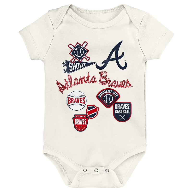 Infant Outerstuff Atlanta Braves Home Plate 3-Piece Bodysuit Set