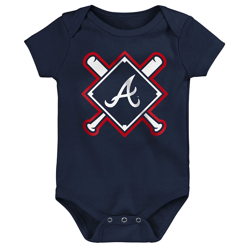 Ensemble de body 3 pièces pour bébé Outerstuff Atlanta Braves Home Plate
