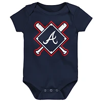 Ensemble de body 3 pièces pour bébé Outerstuff Atlanta Braves Home Plate
