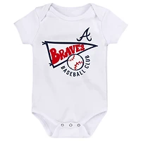 Lot de 3 bodys Atlanta Braves Biggest Little Fan pour bébé rouge/blanc/gris chiné
