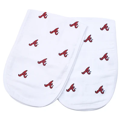 Ensemble de 2 torchons en mousseline pour bébé Three Little Anchors Atlanta Braves