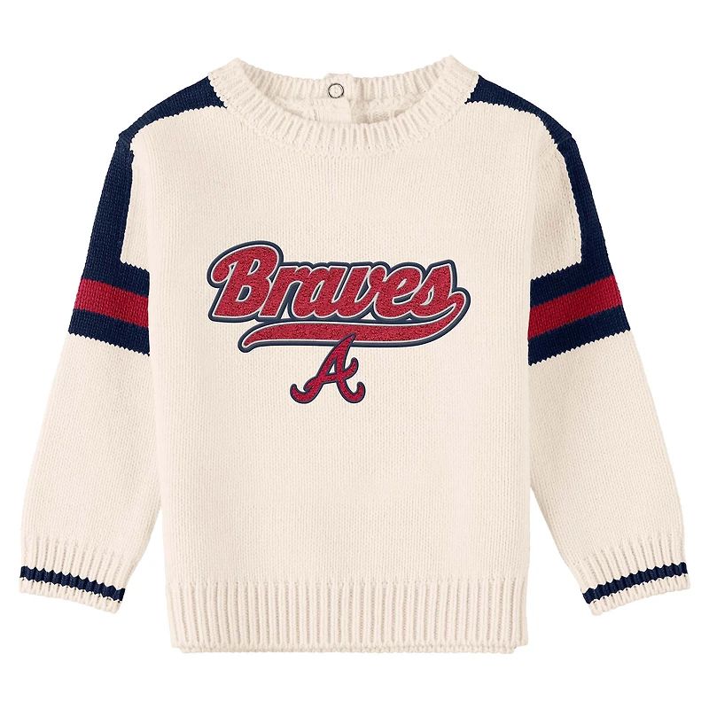 Pull pour bébé WEAR by Erin Andrews couleur crème des Braves d'Atlanta
