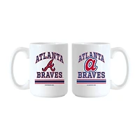 Ensemble de tasses Logo Brands Atlanta Braves 15 oz. Modèle actuel et rétro