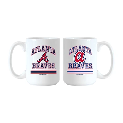 Ensemble de tasses Logo Brands Atlanta Braves 15 oz. Modèle actuel et rétro