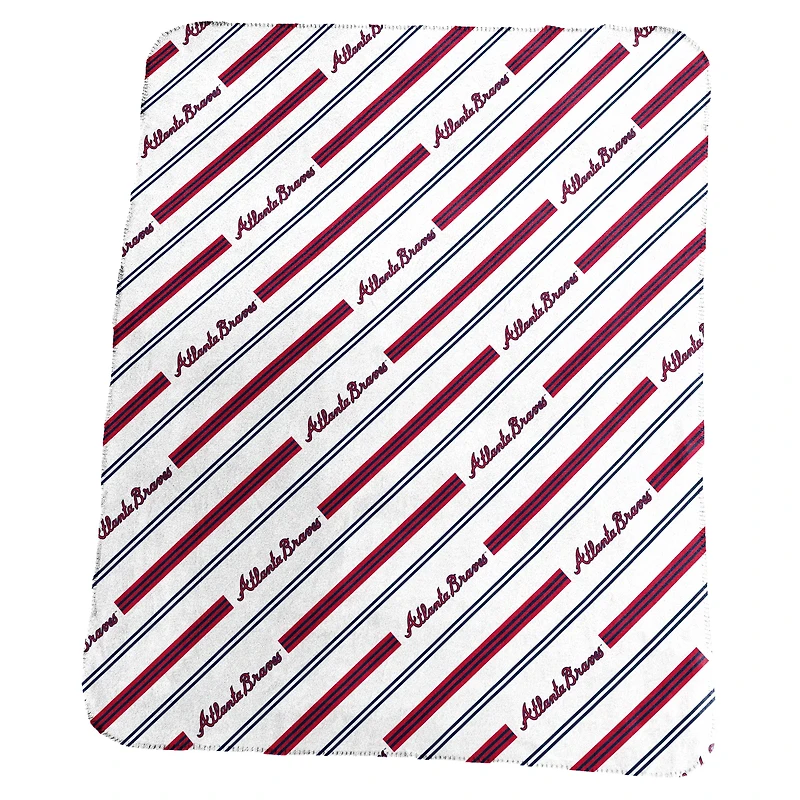 Couverture polaire à rayures verticales classiques 50 po x 60 po Logo Brands Atlanta Braves
