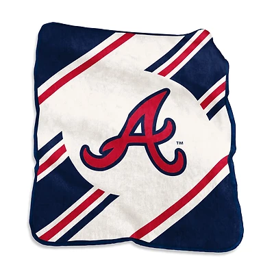 Logo Brands Atlanta Braves 50" x 60" Raschel Stripe Throw Blanket
