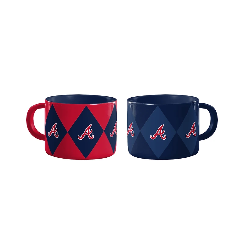 Logo Brands Atlanta Braves Two-Pack Diamond Mug Set