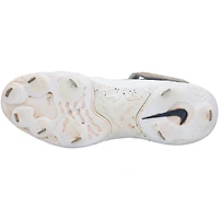 Chaussures Nike blanches/bleu marine dédicacées par Matt Olson des Braves d'Atlanta lors de la saison 2024 de la MLB