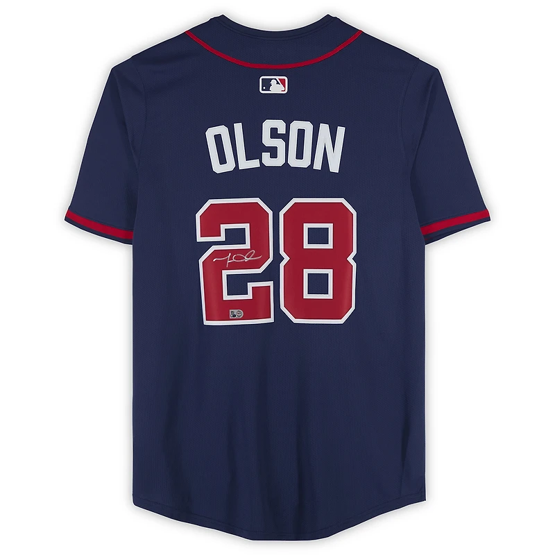Maillot Nike Limited bleu marine autographié de Matt Olson (Atlanta Braves)