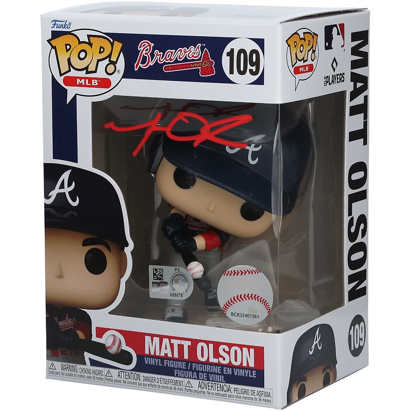 Figurine Funko Pop! autographiée n° 109 des Braves d'Atlanta de Matt Olson