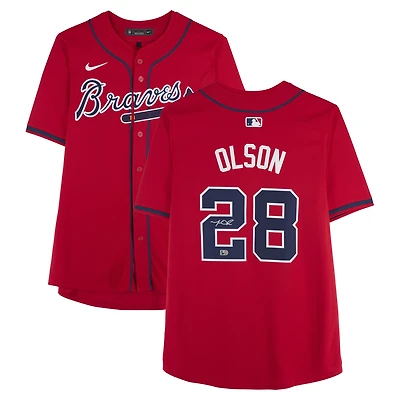 Maillot rouge Nike Limited autographié de Matt Olson (Atlanta Braves)