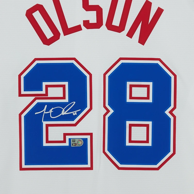 Maillot réplique blanc Nike City Connect autographié par Matt Olson des Braves d'Atlanta