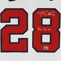 Maillot réplique Nike blanc autographié par Matt Olson des Atlanta Braves avec l'inscription « For The A! »