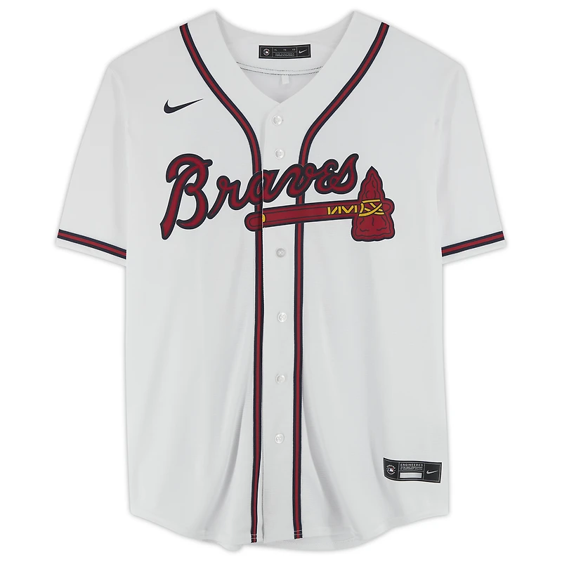 Maillot réplique Nike autographié par Matt Olson White Atlanta Braves