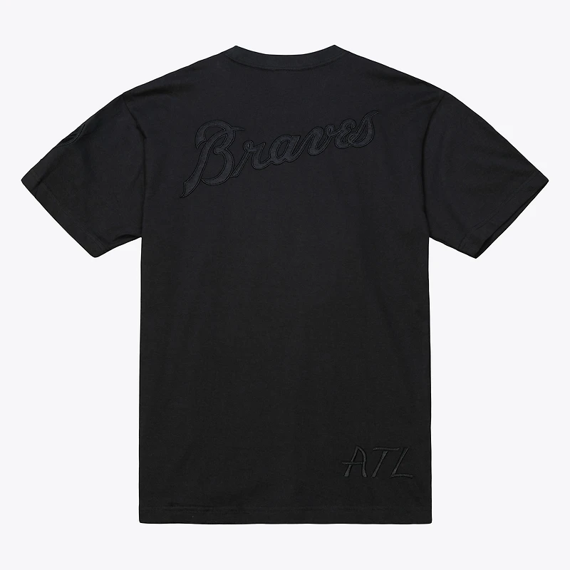 Men Mitchell & Ness Black Atlanta Braves Cooperstown Collection Phantom T-Shirt