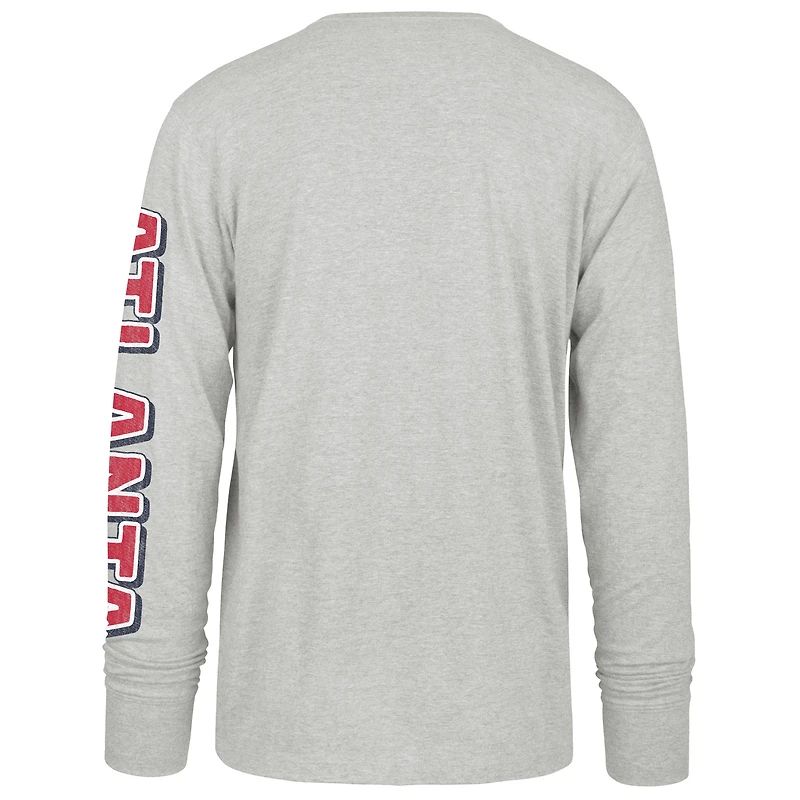 T-shirt à manches longues Franklin gris vieilli pour homme '47 Atlanta Braves Big & Tall