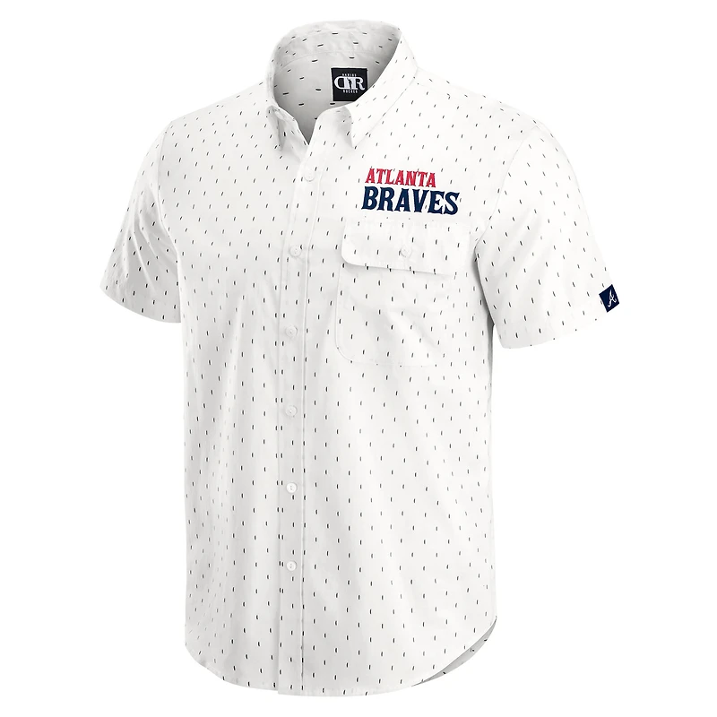 Chemise boutonnée imprimée crème des Braves d'Atlanta pour homme de la collection Darius Rucker par Fanatics
