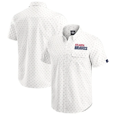 Chemise boutonnée imprimée crème des Braves d'Atlanta pour homme de la collection Darius Rucker par Fanatics