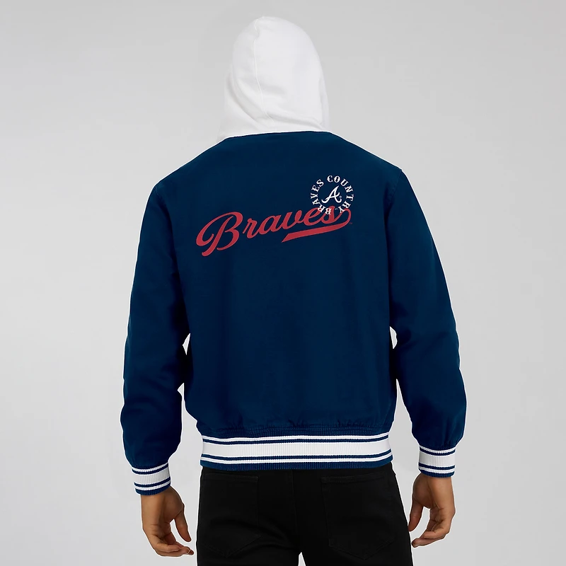 Men's Darius Rucker Collection by Fanatics  Navy Atlanta Braves Full-Snap Hooded Jacket