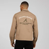 Men's Darius Rucker Collection by Fanatics  Tan Atlanta Braves Distressed Washed Full-Zip Jacket