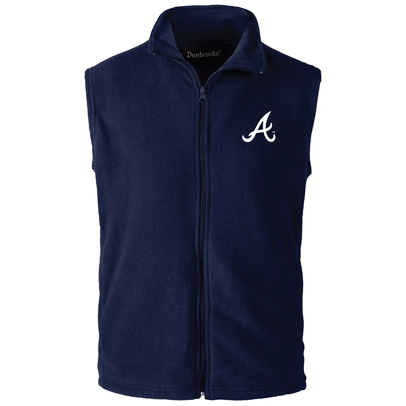 Gilet Dunbrooke bleu marine entièrement zippé pour homme des Atlanta Braves