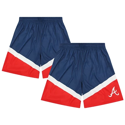 Short colorblock bleu marine/rouge FOCO pour homme des Atlanta Braves