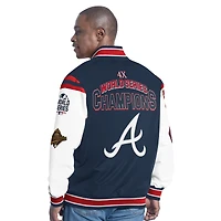 Veste universitaire commémorative à boutons-pression G-III Sports by Carl Banks pour homme bleu marine des Atlanta Braves Recruit
